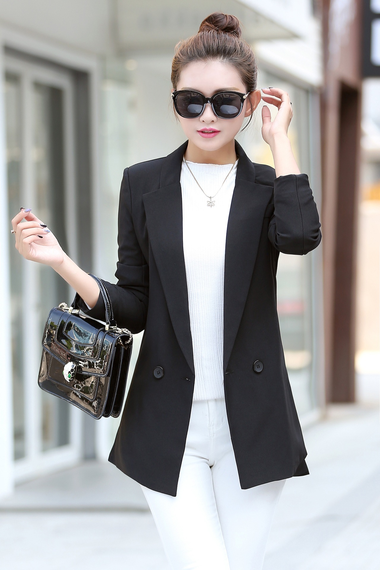 小西服女2016秋装新款女装潮韩版秋季中-小西装