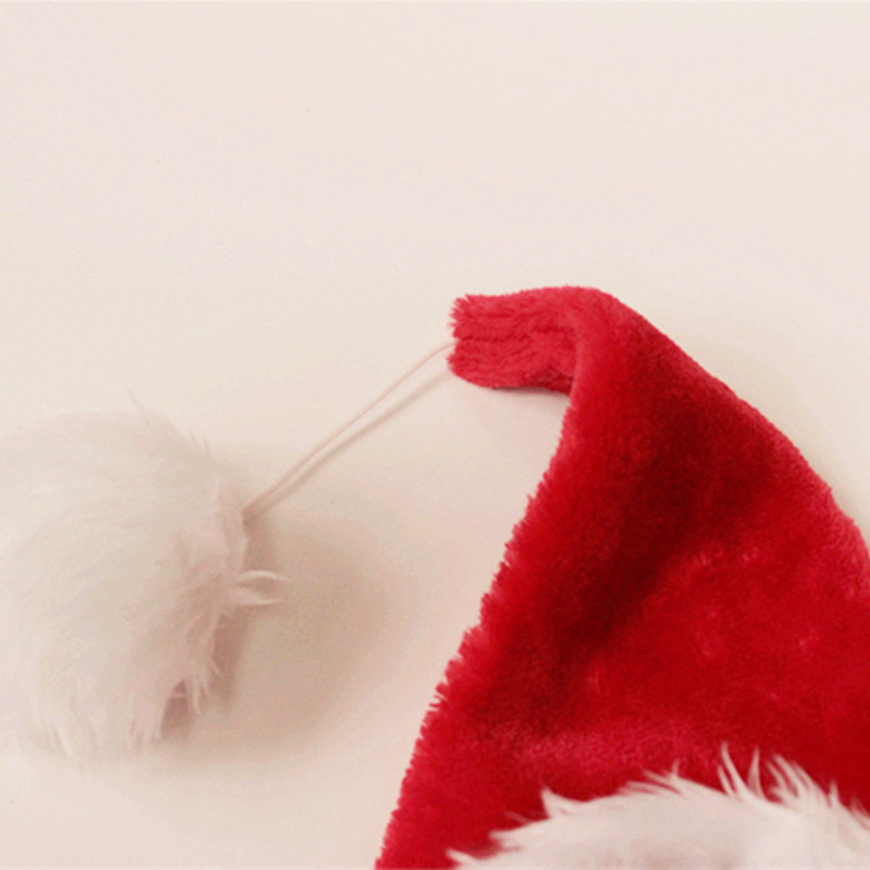挂球长绒圣诞帽批发加工圣诞节高好评厂家圣诞装饰品舞会派对用品