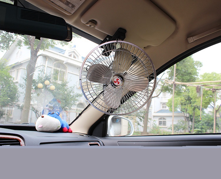 全新升级10寸金属4叶车载风扇快慢档调速车用风扇摇头汽车电风扇