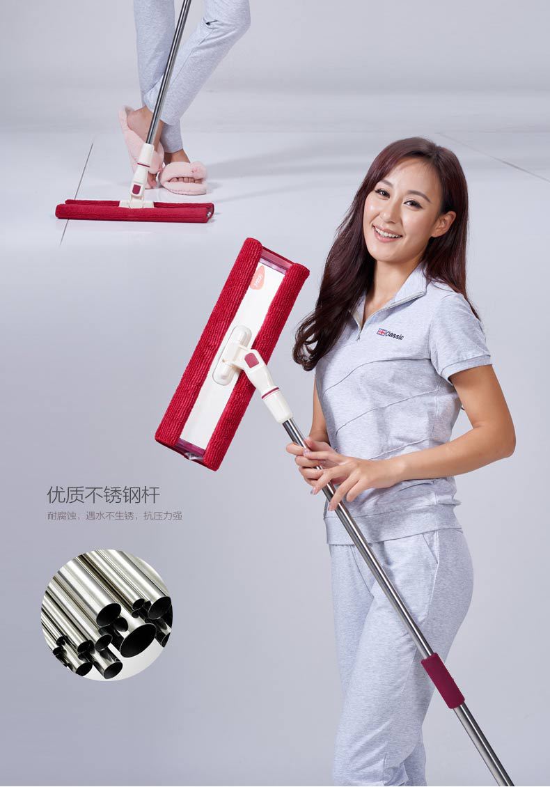 好媳妇40cm夹固式平板拖把免手洗平板拖把平板地拖墩布懒人拖把