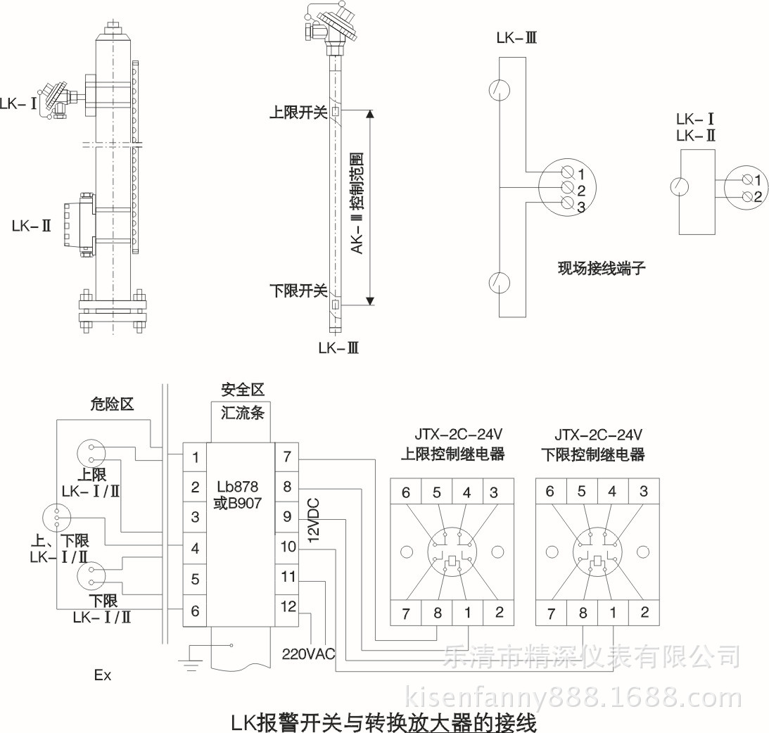 供应磁翻板液位计配套液位报警开关