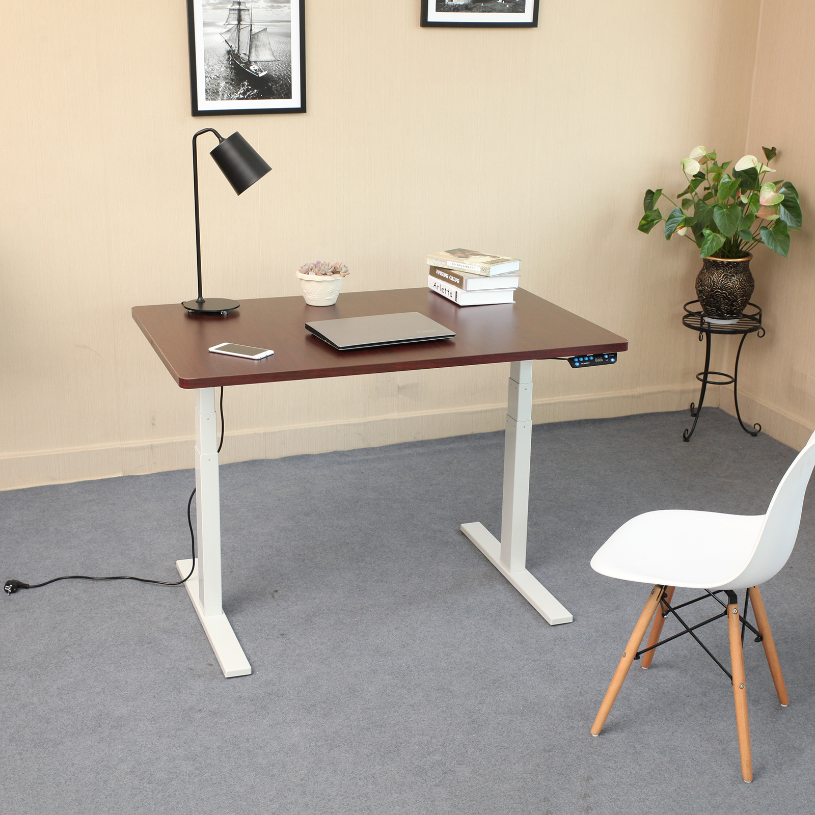 qjb203-1200电动升降桌 厂家直销定制办公台 木制面板家居写字台