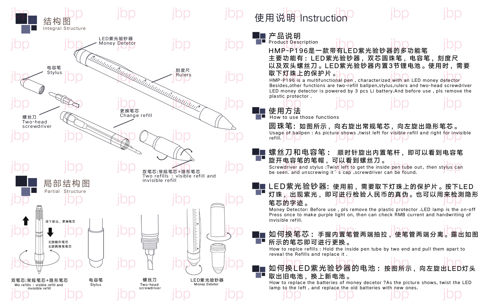 工厂供应多工电容笔验钞笔 工具刀刻度十字批 触控手写笔小额批发