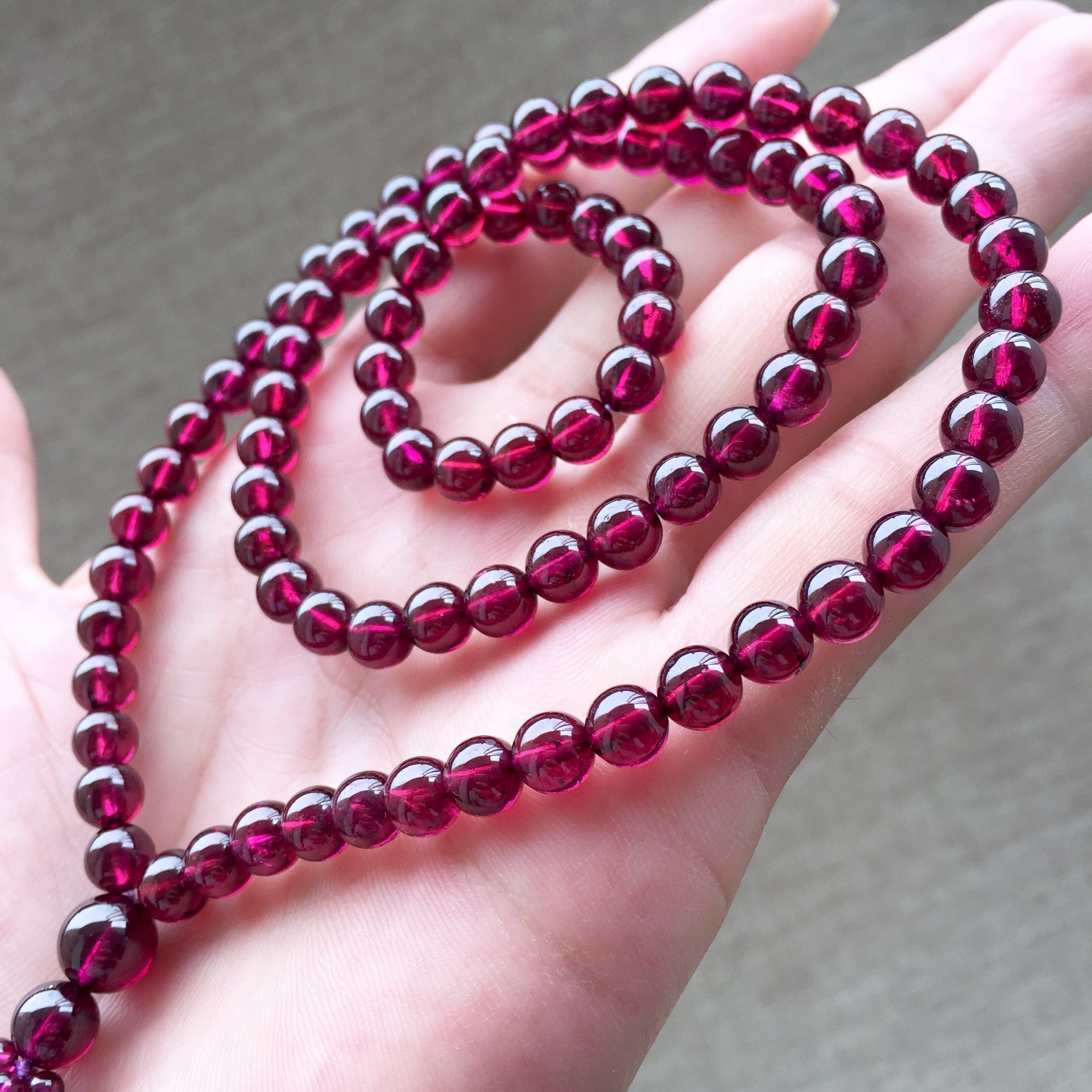 紫牙乌石榴石手串佛珠 手链多圈宗教 天然6a紫牙乌 巴西紫