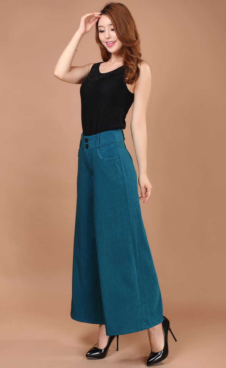 秋冬女士阔腿裤高腰长裤女跳舞裤宽腿裤高腰垂感裙裤大脚甩腿裤