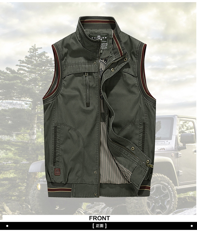 2016年战地吉普批发价男士马甲立领纯棉