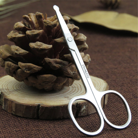 修眉剪刀圆头鼻毛剪化妆棉剪刀不锈钛钢眉毛剪眉剪彩妆眉刀