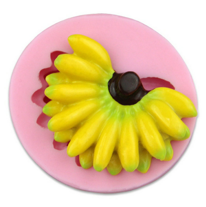 香蕉水果翻糖蛋糕装饰diy巧克力烘培模具 滴胶软陶轻粘土硅胶模具