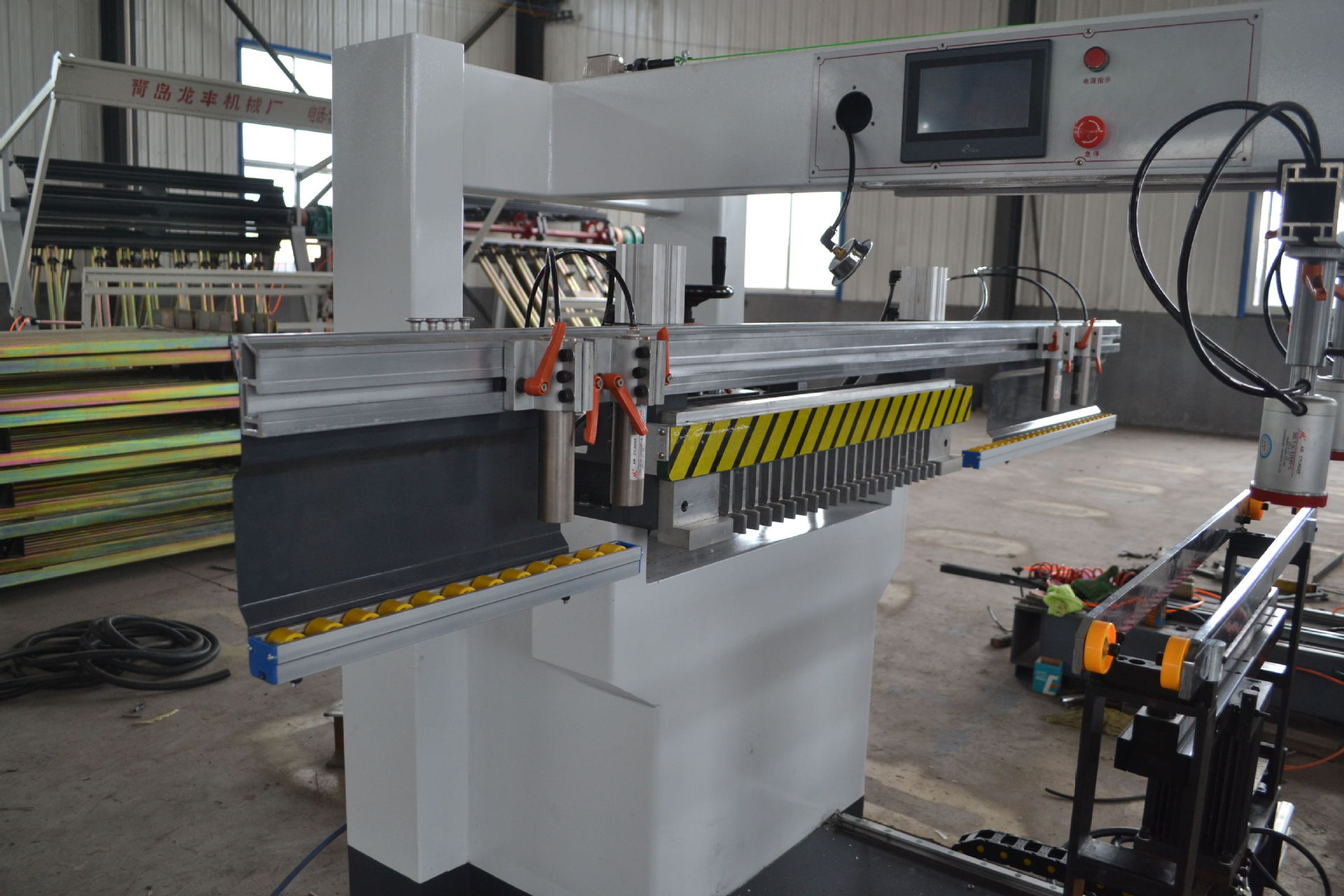 青岛厂家直销 加长款三排钻 木工机械 三合一三联件钻孔设备.