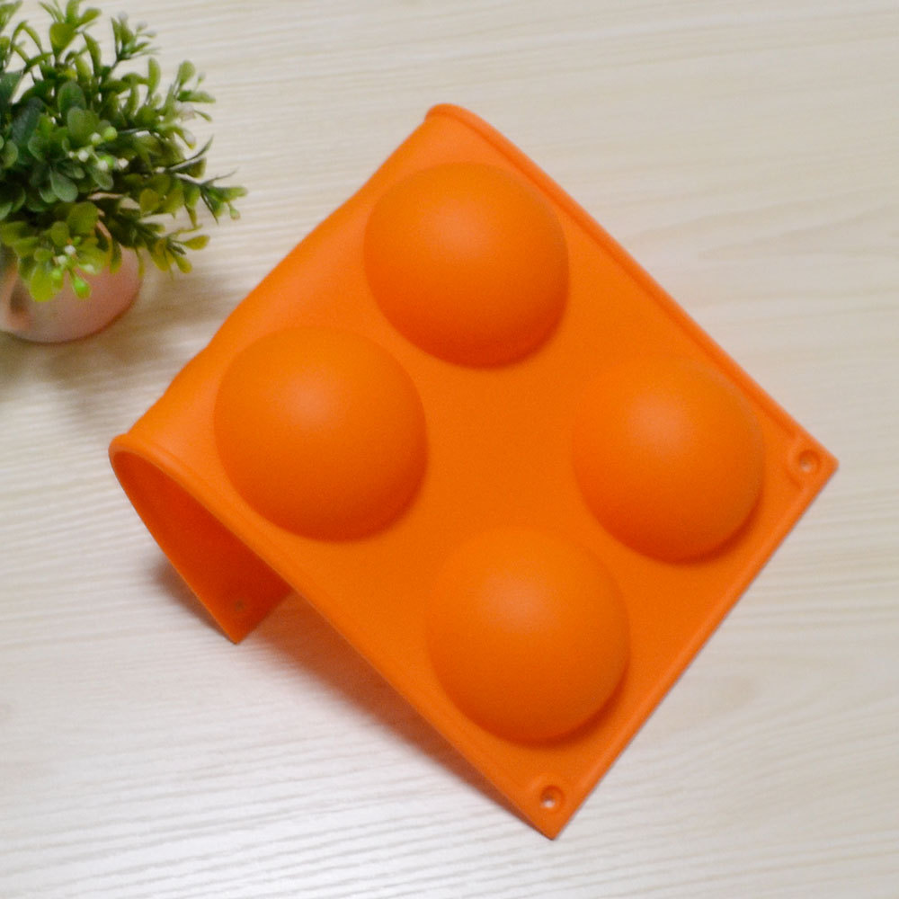 lycansoul半圆球形矽胶单孔6.8cm雪媚娘6孔硅胶蛋糕慕斯模具皂模