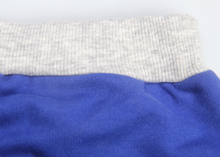 一件代发 卡通彩蓝色大灰狼印花毛圈卫衣仔