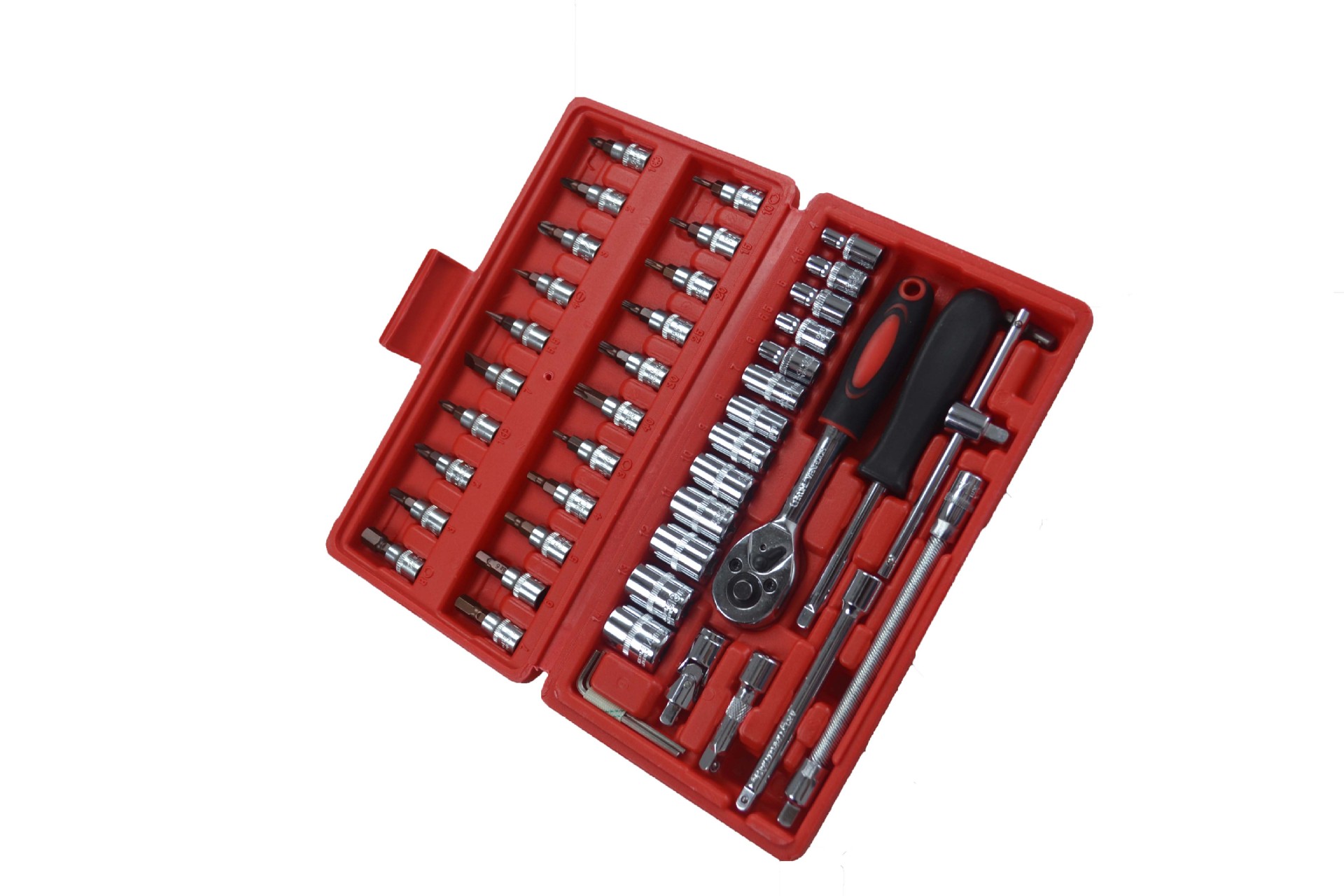 46件装棘轮套筒扳手套装汽修汽保工具组套组合工具随车五金工具箱