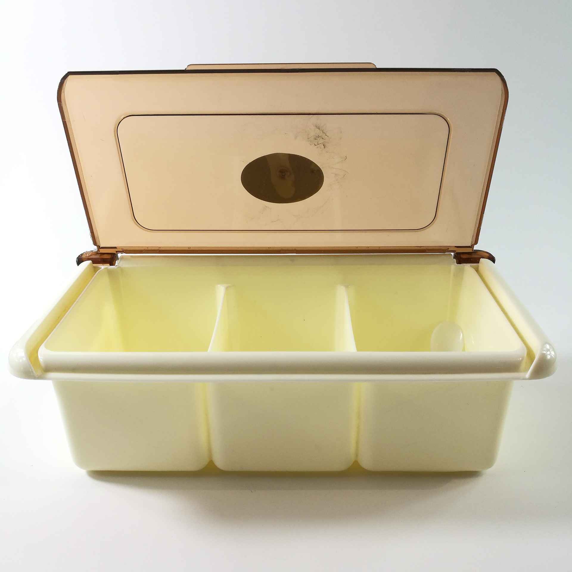 翻盖塑料调味盒 三个组合调料盒 5元店货