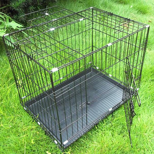 批发宝杰大号铁丝可折叠铁笼 带天窗式狗笼用品批发厂家直销