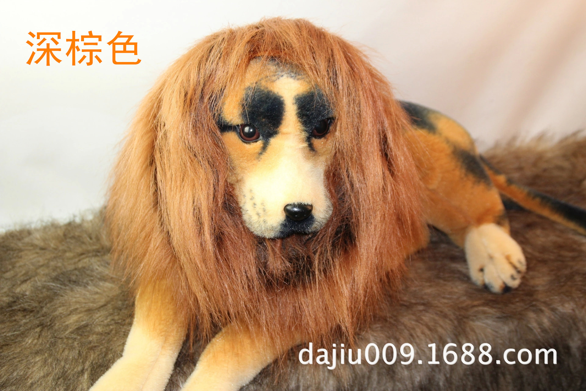 大小号宠物狗狗猫咪假发饰品 狮子头套 狗狗围脖