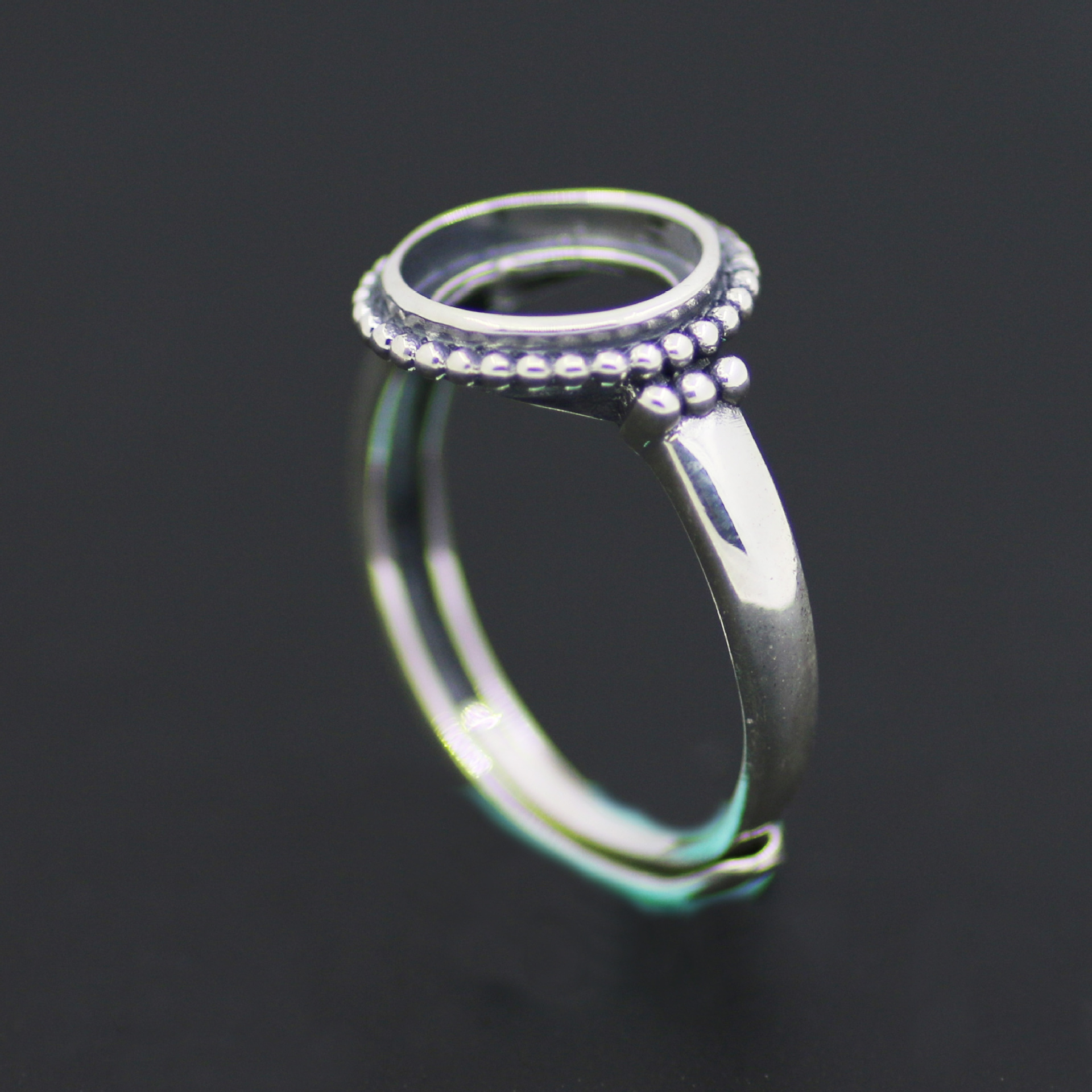 批发925银戒指拖diy复古活口蜜蜡简约空托 出售各类宝石女戒托