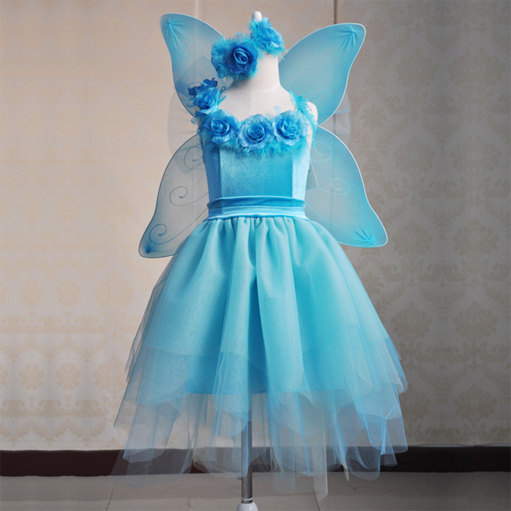 外贸原单节日派对演出服装蓬蓬裙裙女童纱裙童装蝴蝶裙