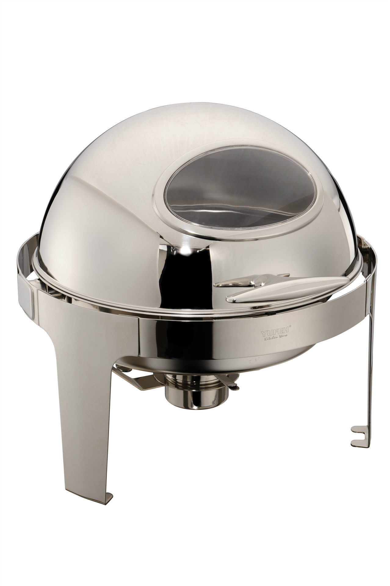 圆形可视全翻盖豪华餐炉 优质不锈钢餐炉 酒店自助餐保温餐炉