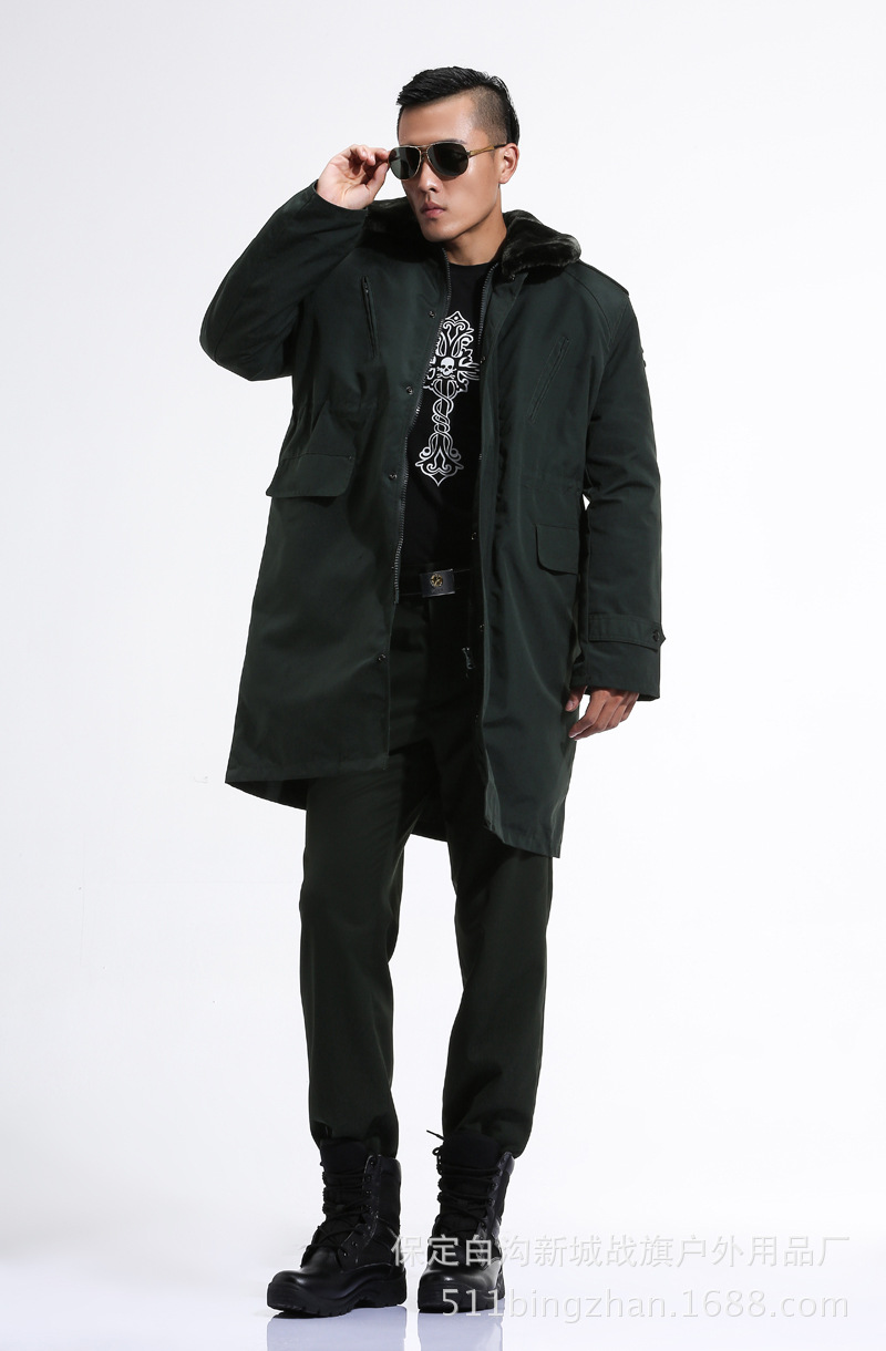 07藏青作训大衣海军冬季防寒棉大衣户外保暖作训大衣军大衣批发