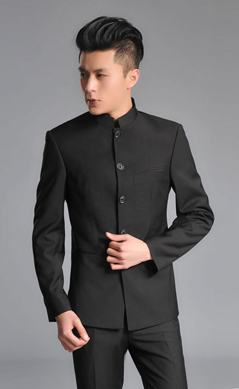 双层加厚民国立领修身中山装 毕业校服合唱话剧演出写真制服套装