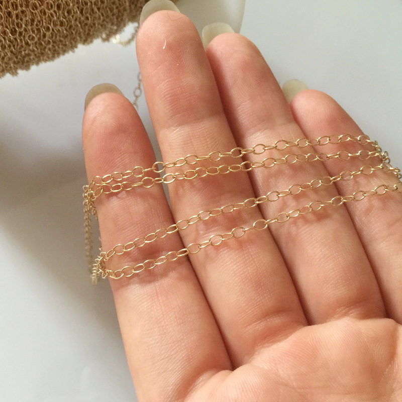 14k包金圆线十字链2.