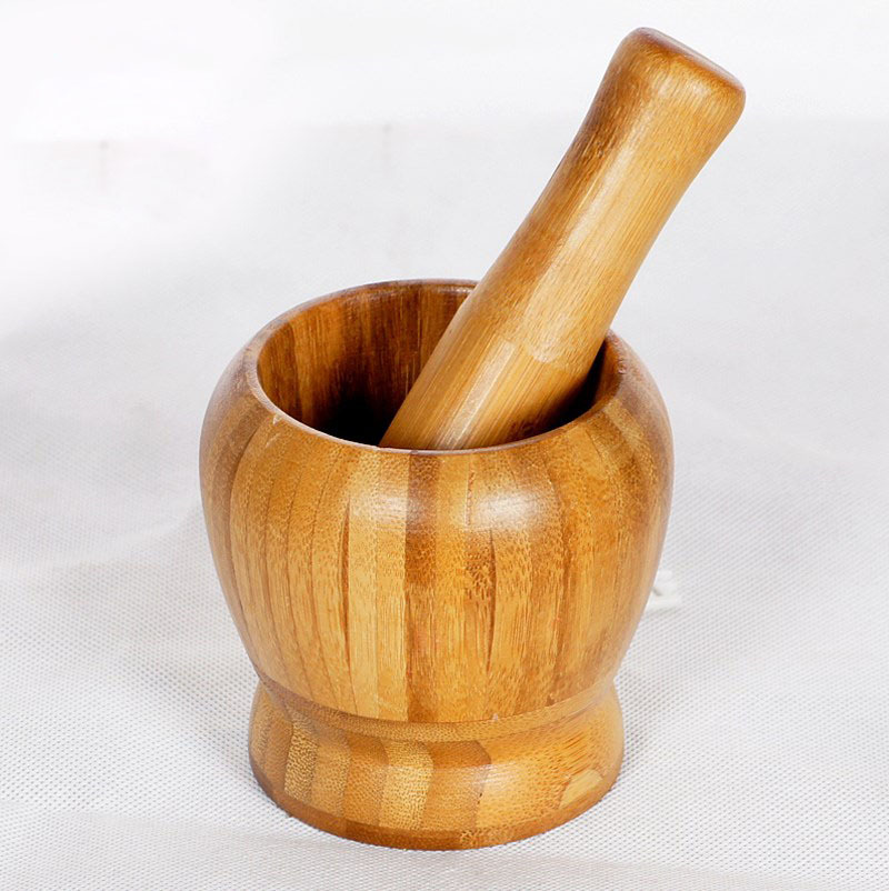 厂家直销研磨器 磨粉捣蒜器创意竹木制品 多功能粉碎工具 蒜钵厂