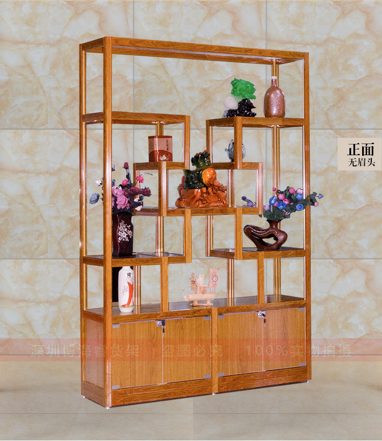 中式仿古铝合金展示架酒架古董瓷器架隔断陈列架 加工定做