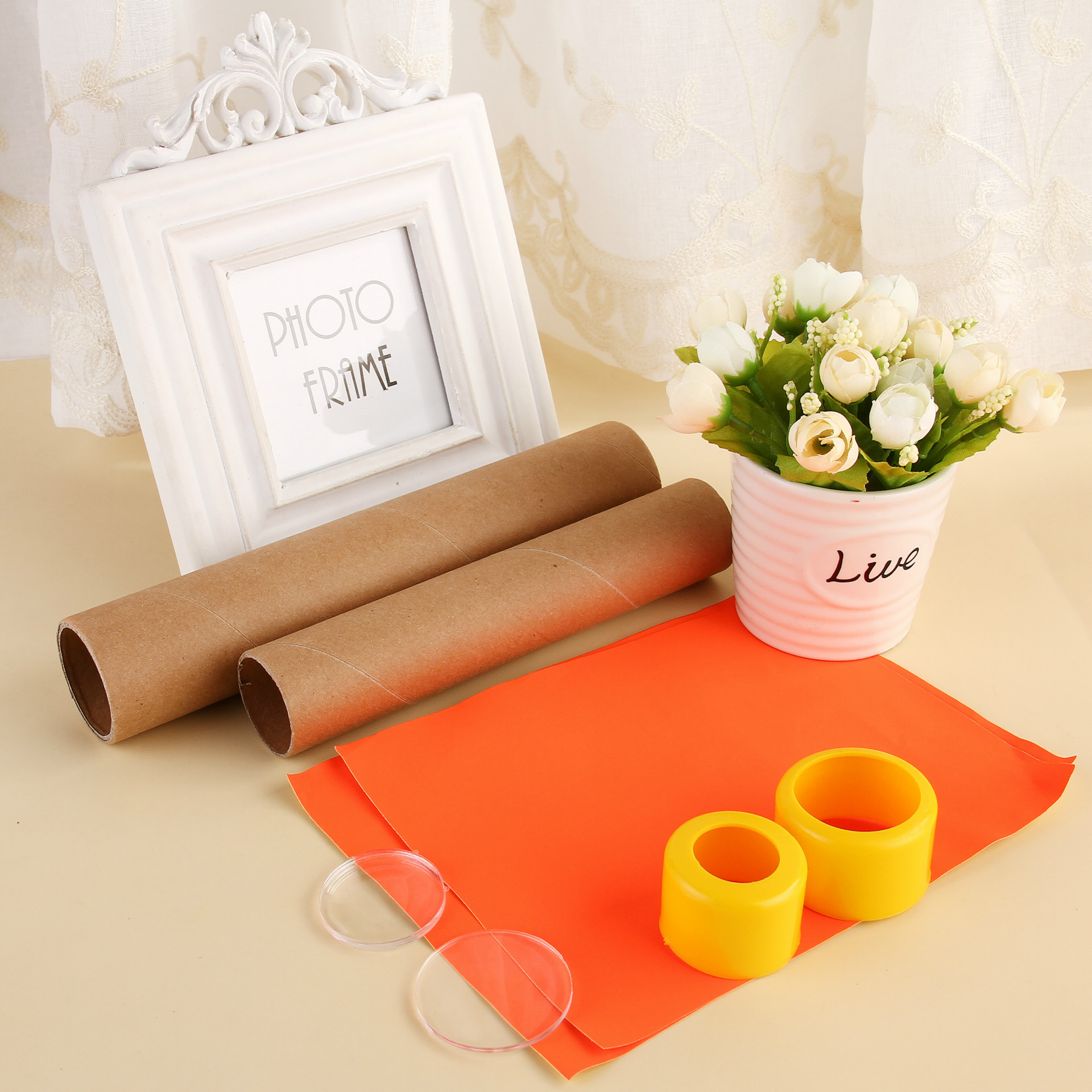 儿童科技小制作纸质潜望镜器材 diy望远镜材料包学生科普stem教具