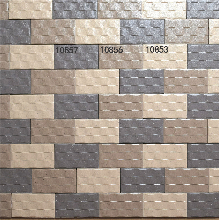 厂销60*108mm纸皮砖 通体三色凹凸编织纹款小区自建房厂房外墙砖