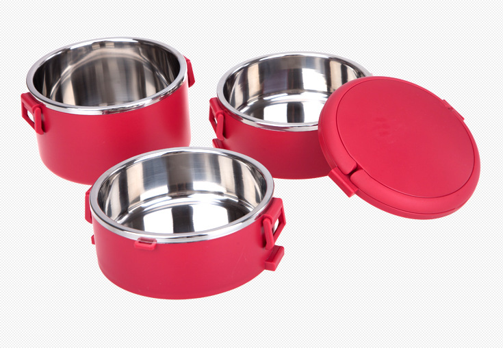 304不锈钢保温饭盒3层密封防漏分格便当盒学生便携保温桶套装