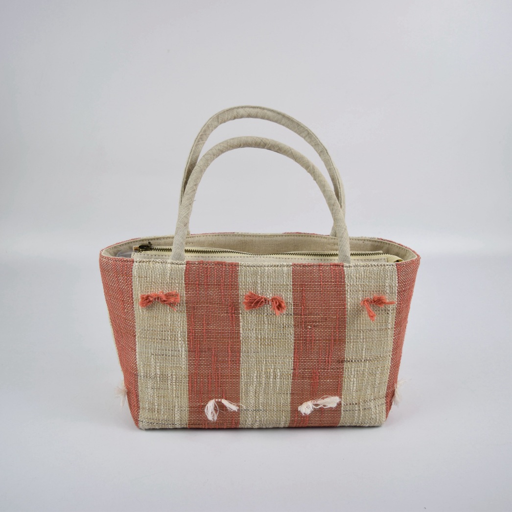 苎麻夏布原创设计包包手工定制复古简约手提包女包厂家批发