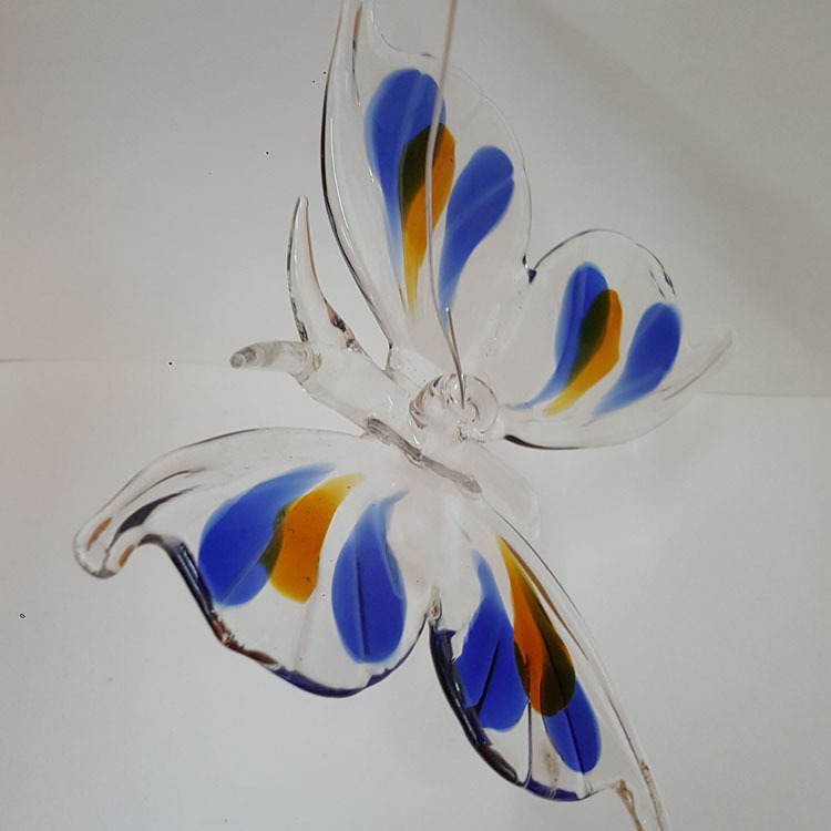 玻璃吊饰挂饰 玻璃蝴蝶状灯饰配件 家居花园玻璃摆设 简约美观