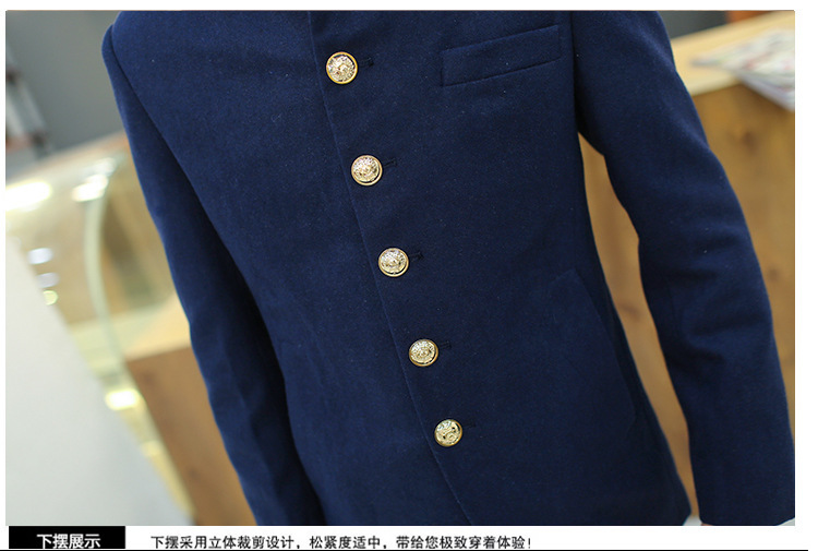 呢大衣男装外套秋冬季修身中长款妮子大衣男青