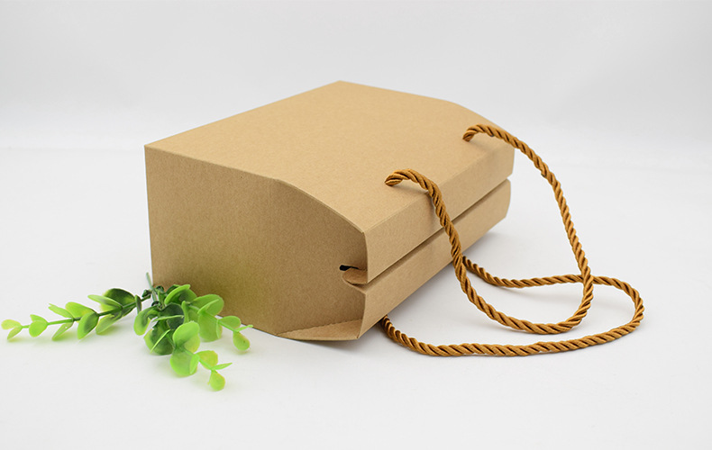 牛皮纸盒定制 礼品包装盒 牛皮纸特产包装盒 坚果干货手提盒纸盒