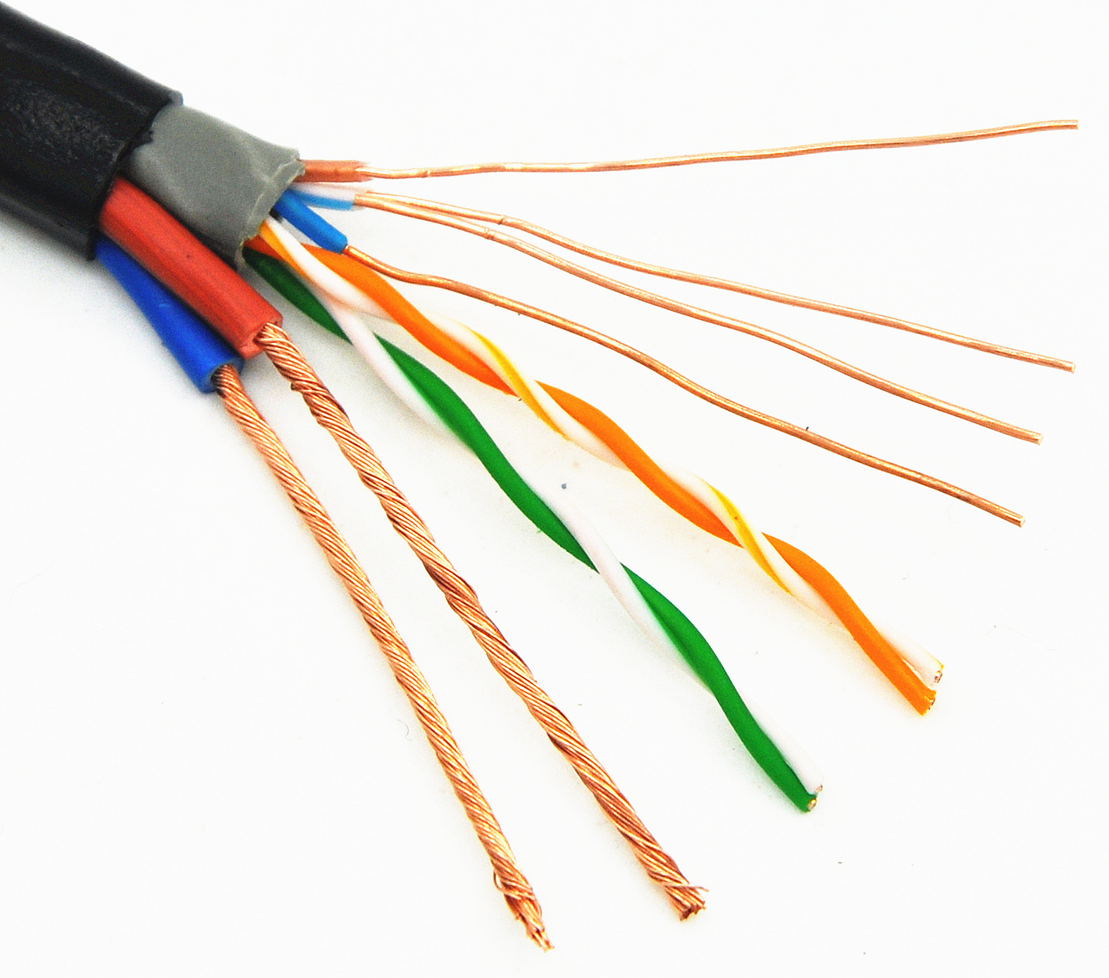 4芯网线加两芯纯无氧铜监控电源综合一体线