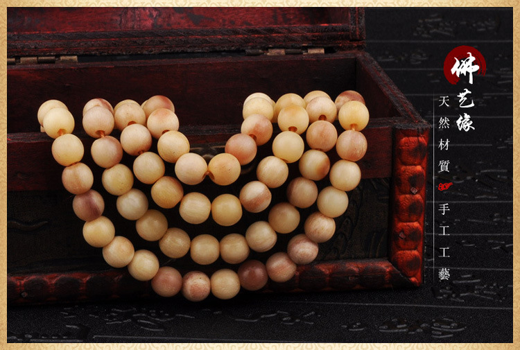 天然血鹿骨 骆驼骨带血佛珠108颗精工正圆 顺纹竖纹念珠手串手链