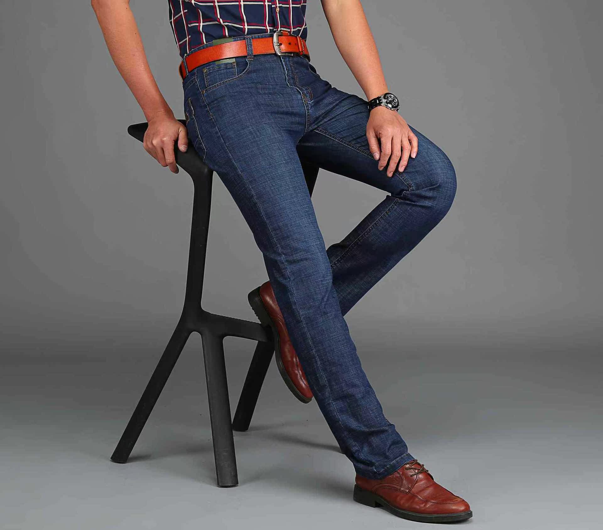 afs jeep/战地吉普 商务休闲男士牛仔裤直筒宽松中年中腰男裤827