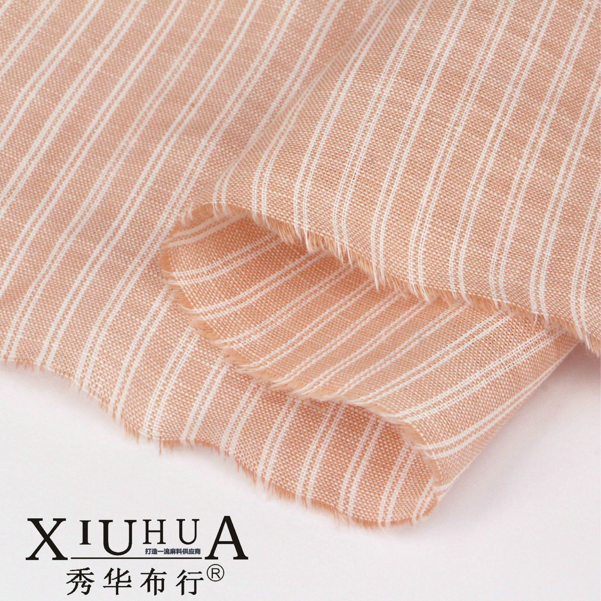 现货棉麻混纺面料亚麻布条纹色织面料厂家供应多种颜色可选