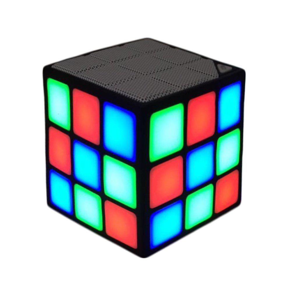魔方无线蓝牙音箱 七彩led便携方块cube插卡户外迷你低音炮小音响
