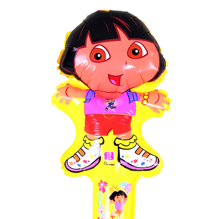 厂家直销朵拉铝膜气球打击棒 ben10卡通儿童玩具气球 拍怕棒