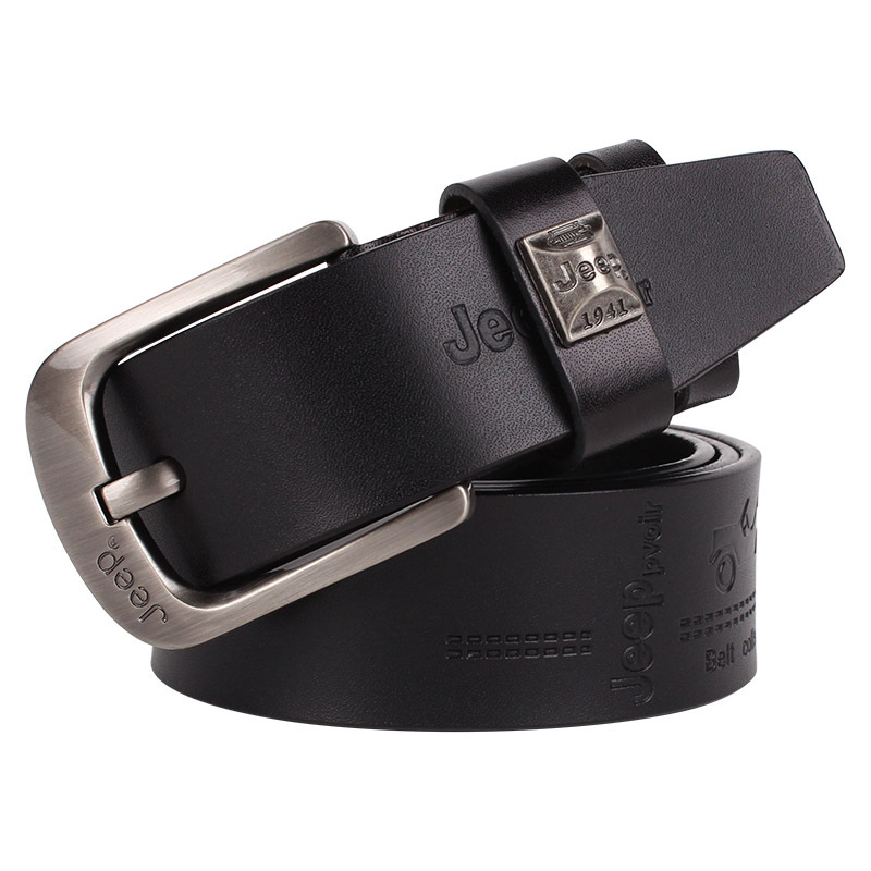 jeep吉普全纯牛皮男士皮带 一层纯真皮腰带男裤带一件代发招代理