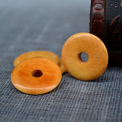 天然牛骨平安扣 西藏做旧牛骨平安扣吊坠 diy饰品配件