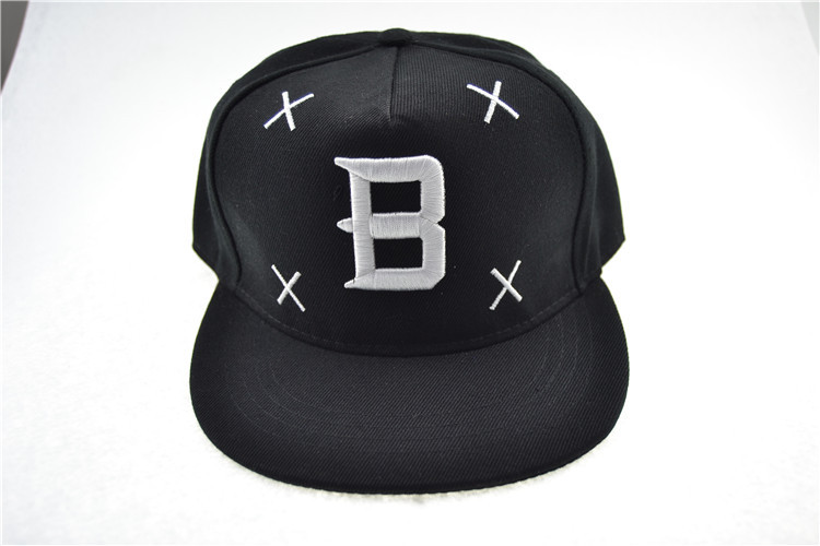 韩国代购男女休闲棒球帽b字母刺绣清纯拼色平檐嘻哈平沿帽子
