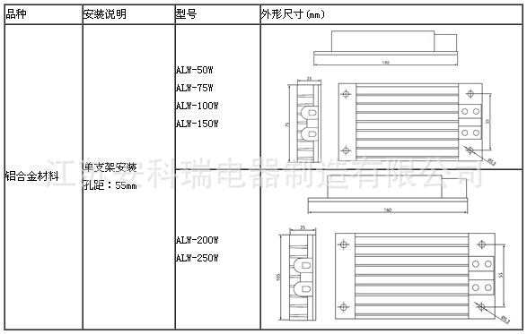 4.3加熱器產品規格