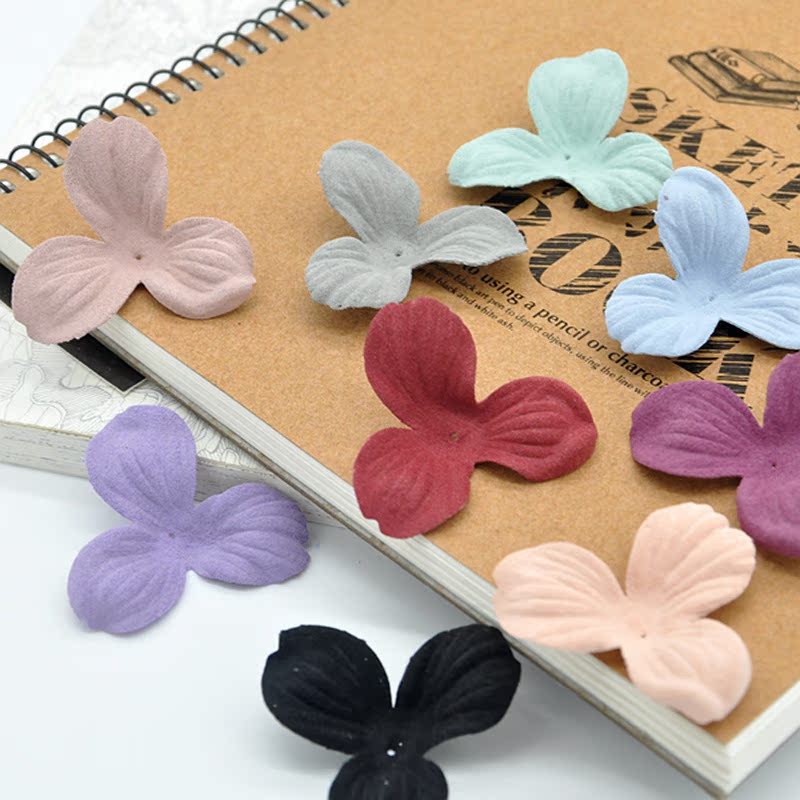 韩版三片式超纤皮小花片饰品材料 手工发饰头花diy配件花片h-2