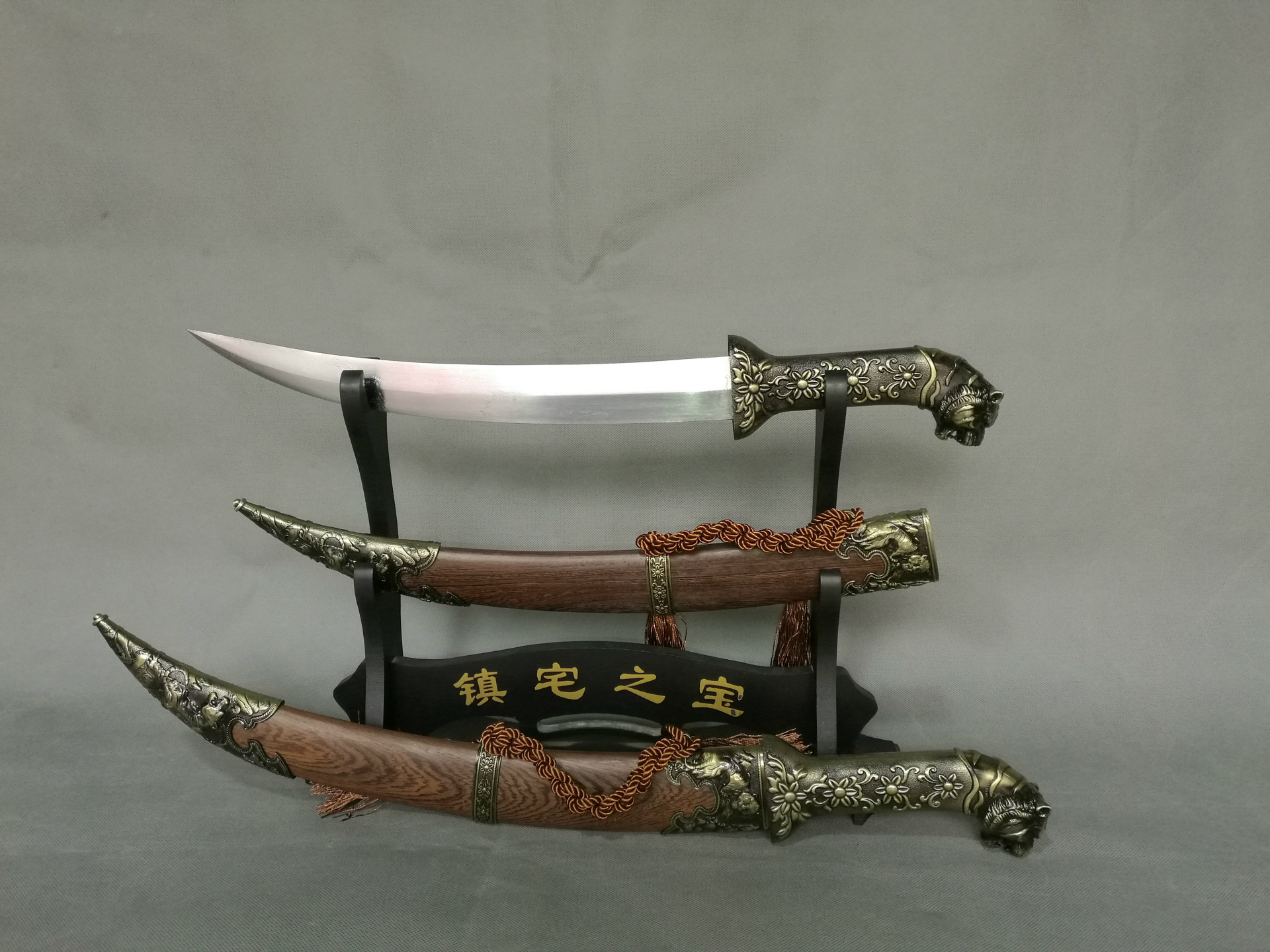 龙泉市刀宝剑 影视 蒙古弯鸡翅木 未开刃-阿里巴巴