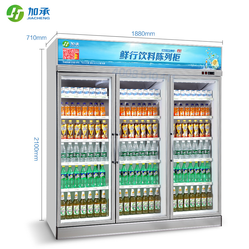 超市饮料柜 冷藏展示柜 商用立式冰箱 啤酒冷饮柜风冷无霜除雾门
