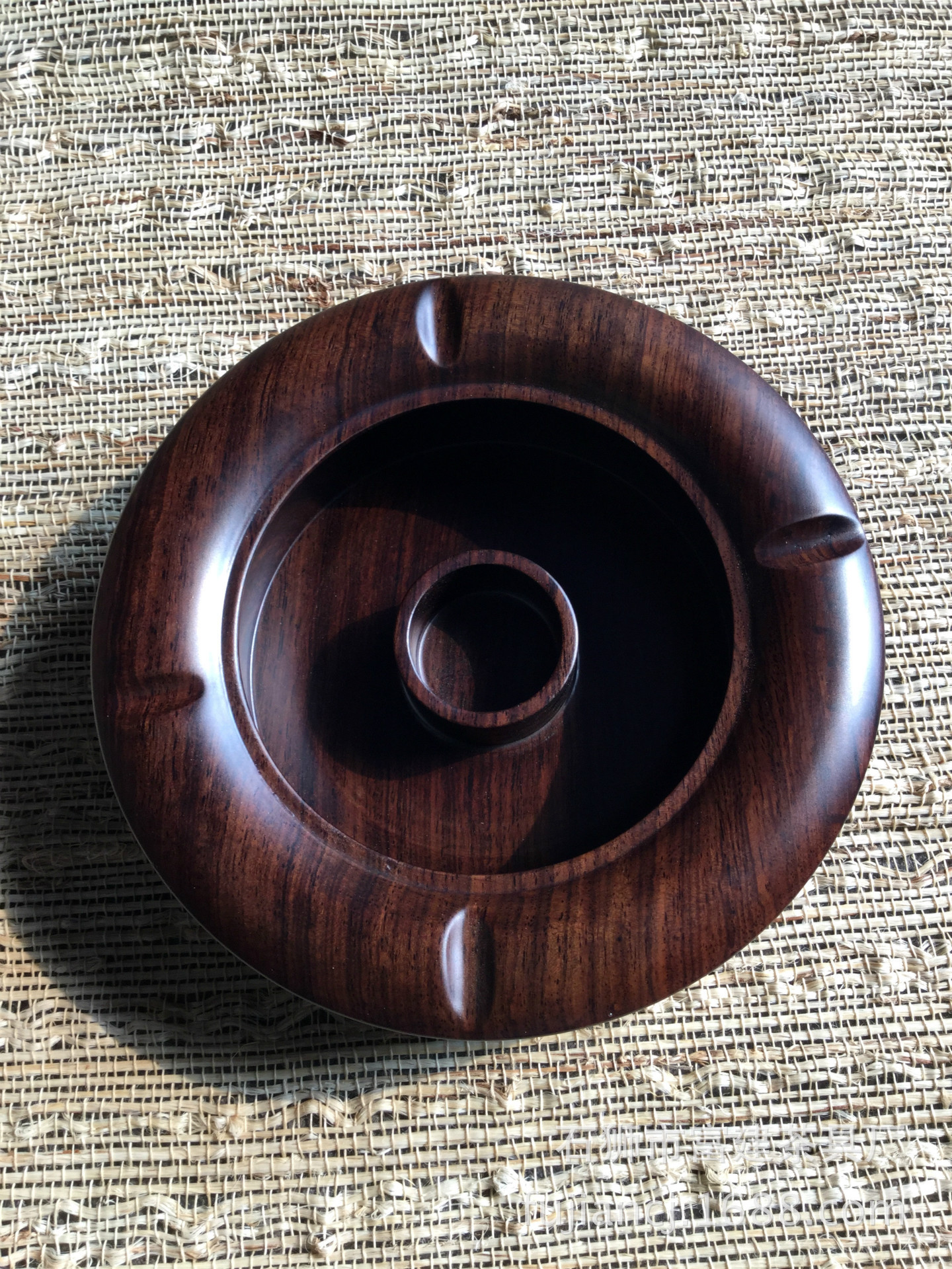 黑檀烟灰缸厂家直销 创意礼品办公室用品 圆形烟灰缸