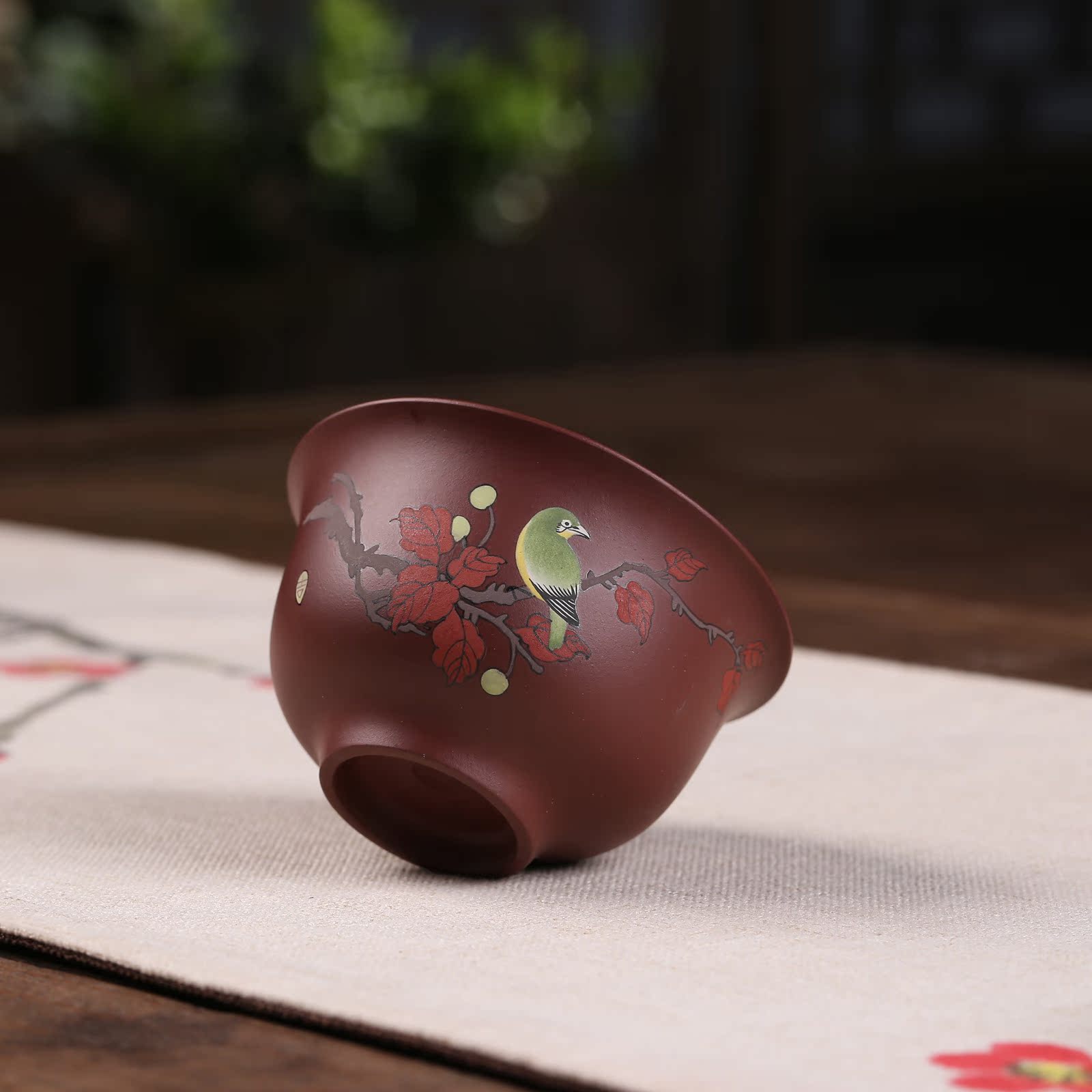 宜兴正宗紫砂全手工墨绘盖碗 正品原矿紫砂茶具 新品 一件代发