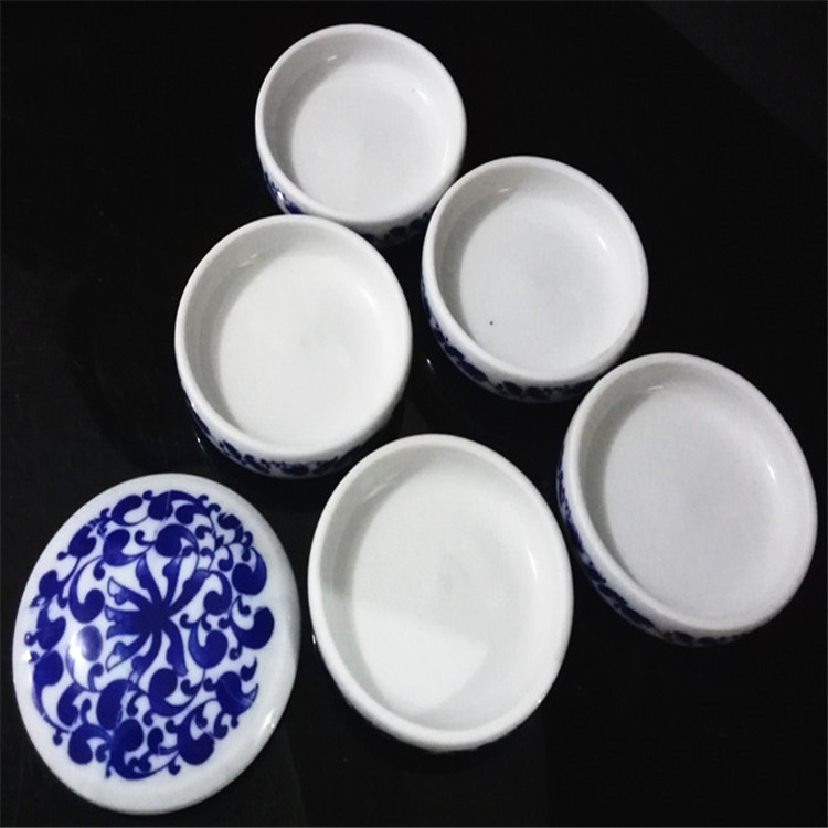 景德镇青花陶瓷 绘画颜料盘五层调色碟 书